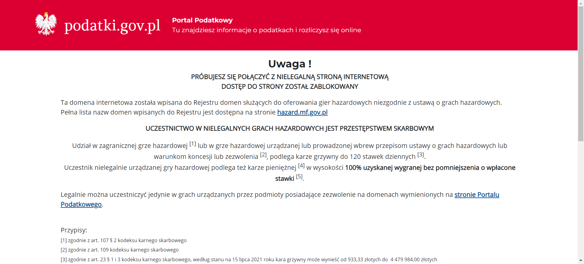Nielegalna strona bukmachera w Polsce po zablokowaniu