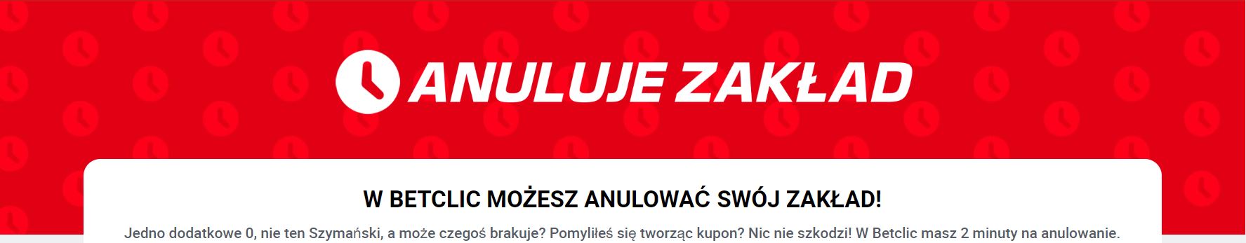 Betclic funkcjonalność anuluj kupon