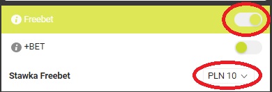 Użycie freebetu 30 zł za rejestrację bez depozytu