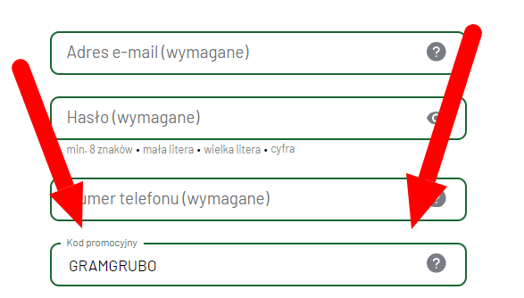 Pole na kod promocyjny u bukmachera