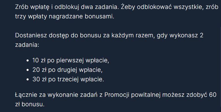 Bonus za zadania STS