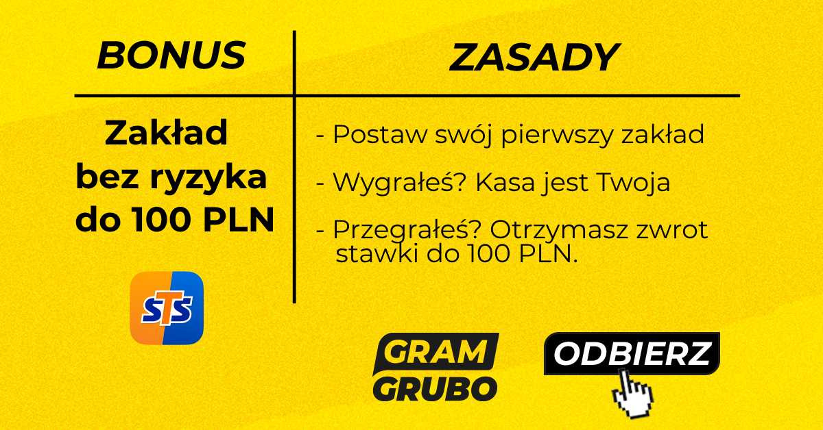 Zakład bez ryzyka do 100 PLN STS