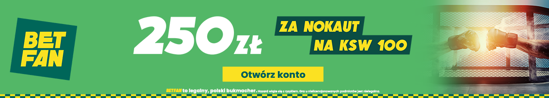 Promocja bukmacherska KSW 250 zł za nokaut