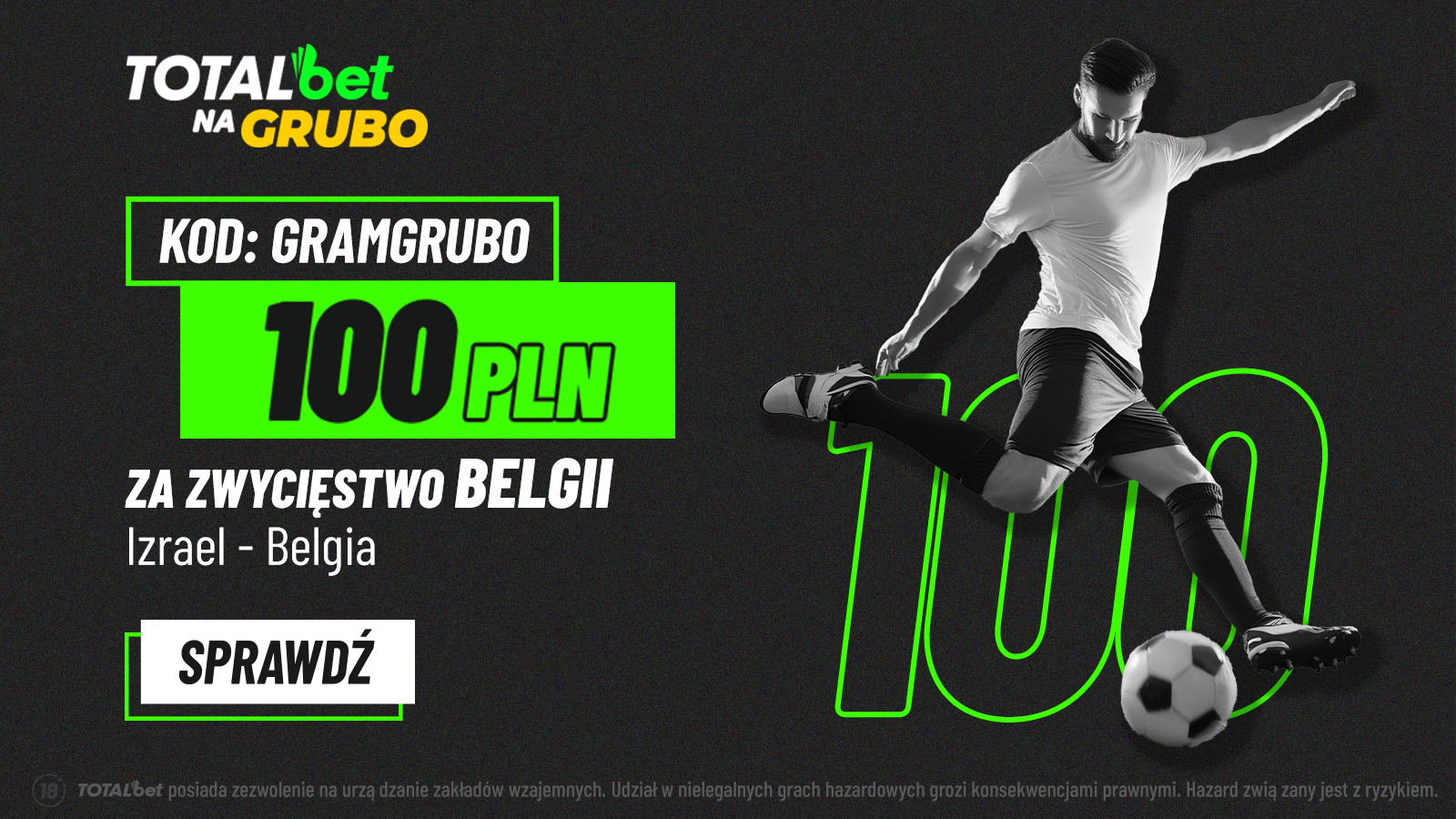 Promocja bukmacherska Izrael - Belgia