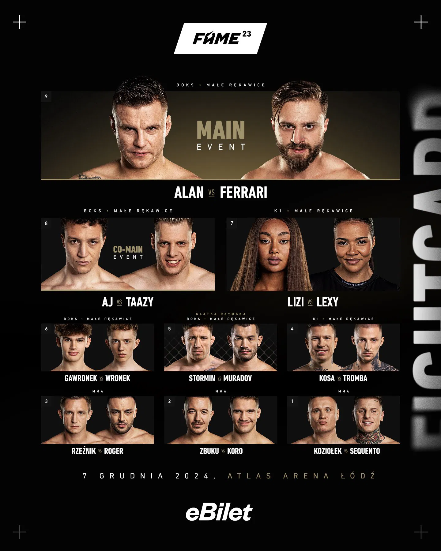 Karta walk FAME MMA 23