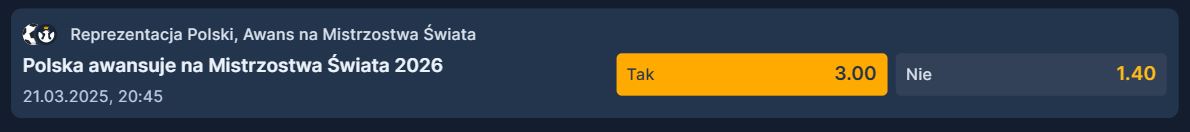 Polska szanse na awans na mundial oferta STS