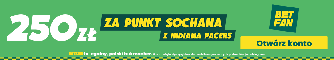Jeremy Sochan Indiana Pacers promocja bukmacherska betfan baner