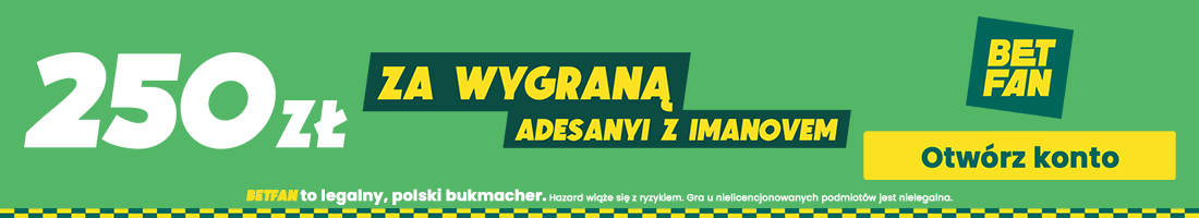 Adesanya Imanov promocja bukmacherska baner