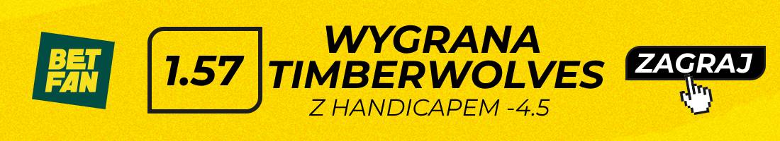 Jazz Timberwolves typy bukmacherskie (wygrana Timberwolves z handicapem -4.5)