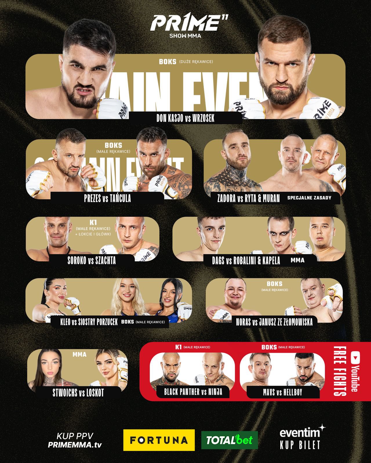 Karta walk PRIME MMA 11