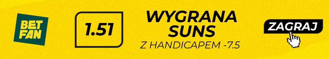 Suns Jazz typy bukmacherskie (wygrana Suns z handicapem -7.5)