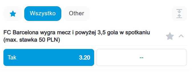 Betcris bonusy bukmacherskie Liga Mistrzów boost Barcelona