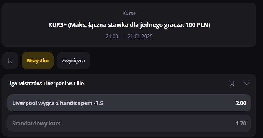 bonusy liga mistrzów 21 stycznia lvbet