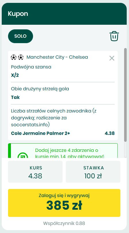 Manchester City - Chelsea typy bukmacherskie Betbuilder Gramgrubo