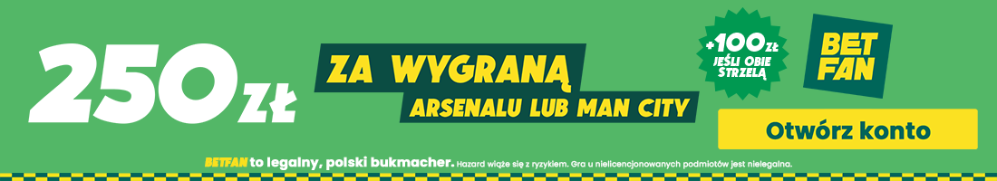 Arsenal Manchester City promocja bukmacherska baner