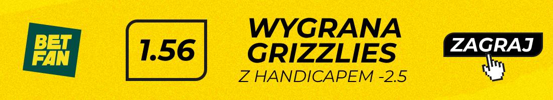 Grizzlies Suns typy bukmacherskie (wygrana Grizzlies z handicapem -2.5)