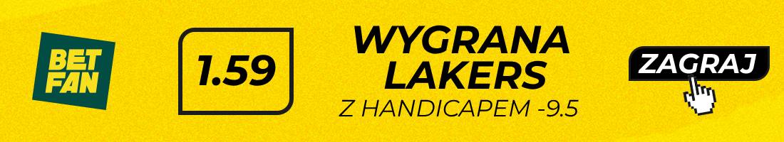 Lakers Hornets typy bukmacherskie (wygrana Lakers z handicapem -9.5)