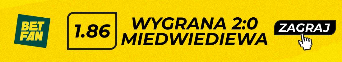 Miedwiediew Medjedovic typy bukmacherskie (wygrana Miedwiediewa)
