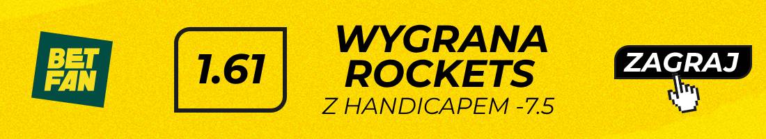 Rockets Raptors typy bukmacherskie (wygrana Rockets z handicapem -7.5)