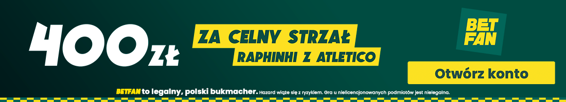 Promocja bukmacherska celny strzał Raphinhi z Atletico baner