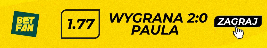 Bublik Paul typy bukmacherskie (wygrana Paula 2:0)