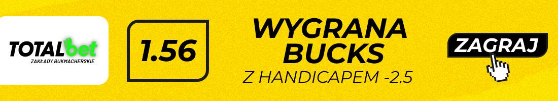 Bucks Pacers typy bukmacherskie (wygrana Bucks z handicapem -2.5)