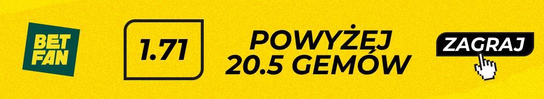 Raducanu Pegula typy bukmacherskie (powyżej 20.5 gemów)