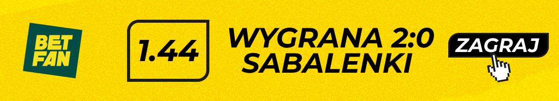 Sabalenka Collins typy bukmacherskie (wygrana Sabalenki 2:0)