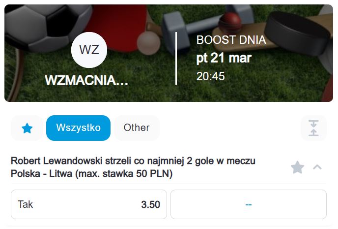 betcris promocja bukmacherska boost polska - litwa 21.03