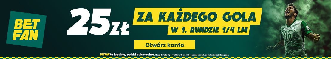 25zł za każdego gola promocja bukmacherska baner