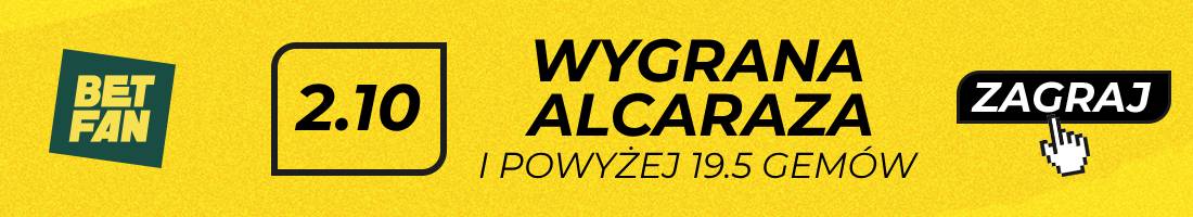 Alcaraz Djere typy bukmacherskie (wygrana Alcaraza i powyżej 19.5 gemów)