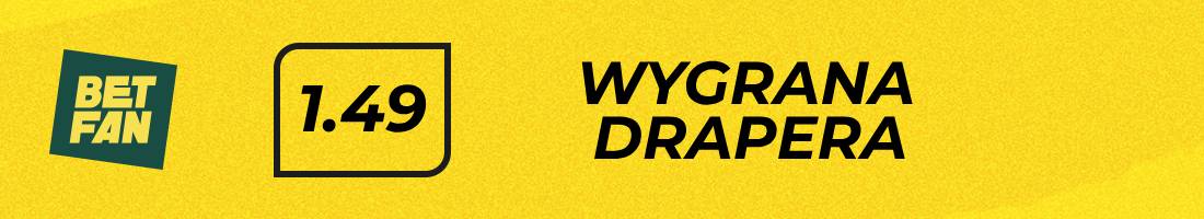 Draper Musetti typy bukmacherskie (wygrana Drapera)