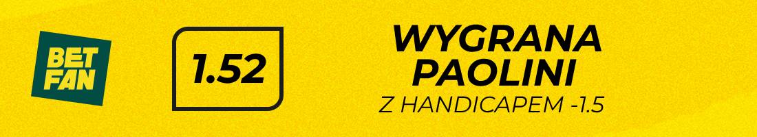 Paolini Stearns typy bukmacherskie (wygrana Paolini z handicapem -1.5)