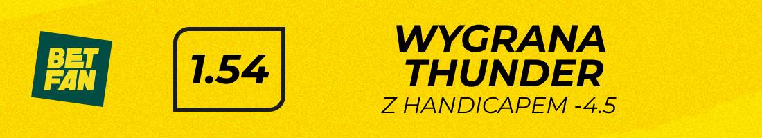 Thunder Timberwolves typy bukmacherskie (wygrana Thunder z handicapem -4.5)