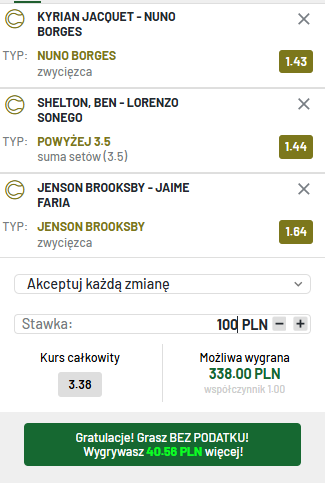 Typy Gram Grubo na dziś 24.05 -Borges, Shelton, Brooksby