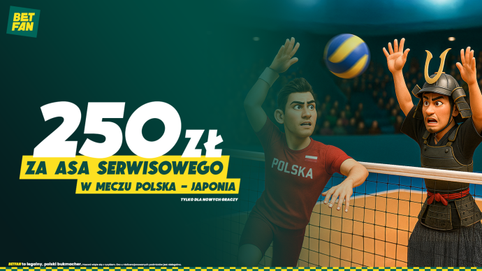Polska - Japonia promocja bukmacherska as serwisowy