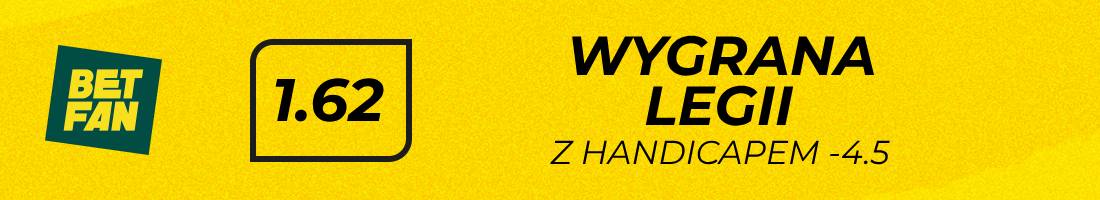 Legia Start typy bukmacherskie (wygrana Legii z handicapem -4.5)