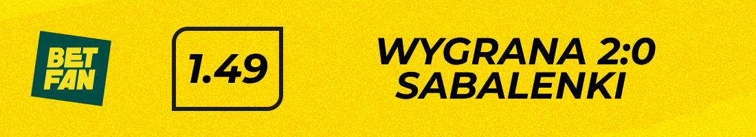 Sabalenka Anisimova typy bukmacherskie (wygrana Sabalenki 2:0)