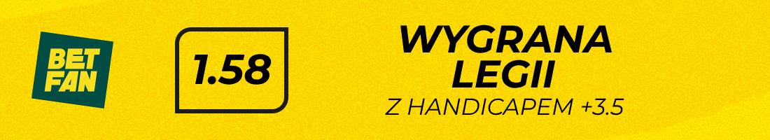 Start Legia typy bukmacherskie (wygrana Legii z handicapem +3.5)