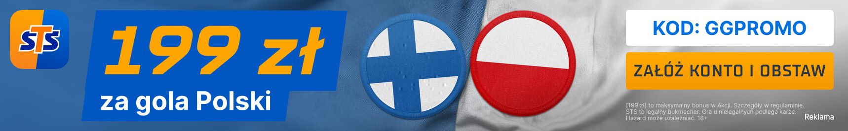 Polska - Finlandia promocja bukmacherska baner