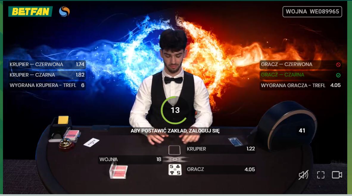 wojna gry karciane betfan