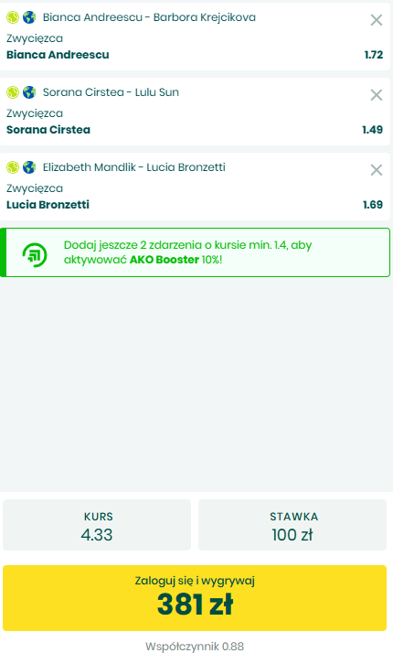 Typy Gram Grubo na dziś 28.07: Andreescu, Cristea, Bronzetti