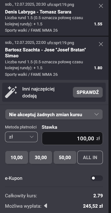 kupon FAME MMA 26