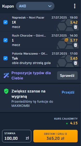 typy dnia gram grubo