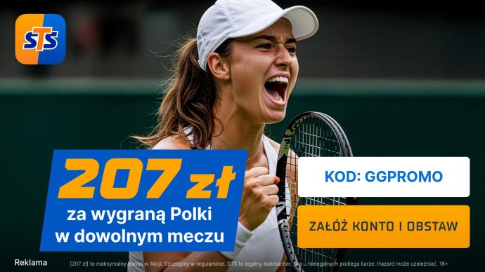 207 zł za wygraną Polki w dowolnym meczu Wimbledon promocja bukmacherska