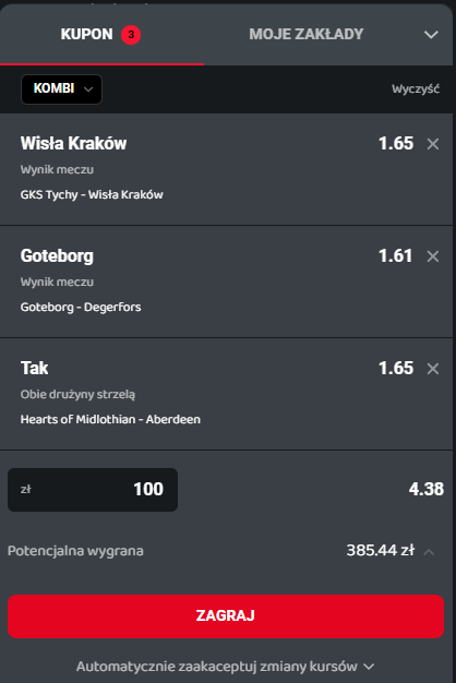 Typy Gram Grubo na dziś 04.08: Wisła. Goteborg, Hearts