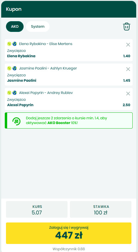 Typy Gram Grubo na dziś 12.08: Paolini, Rybakina, Rublev