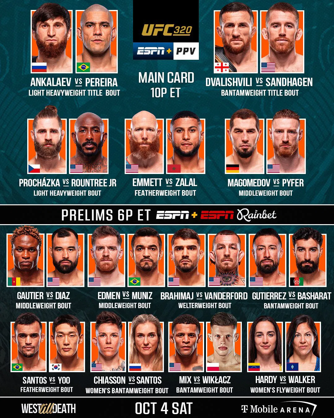 Karta walk UFC