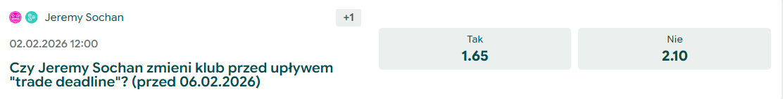 Jeremy Sochan wymiana kursy bukmacherskie