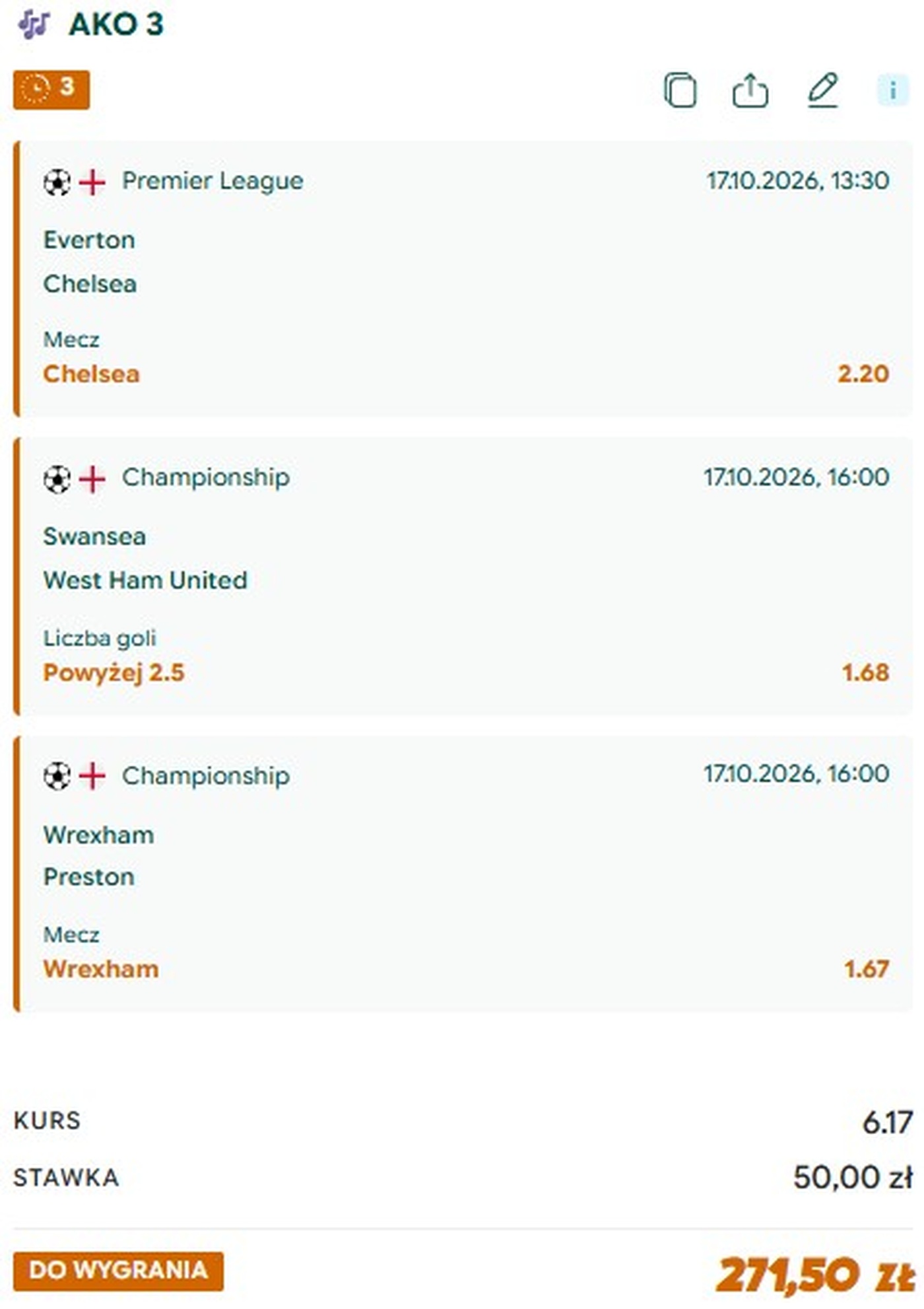 Typy Gram Grubo na 17.10: Chelsea, West Ham, Wrexham